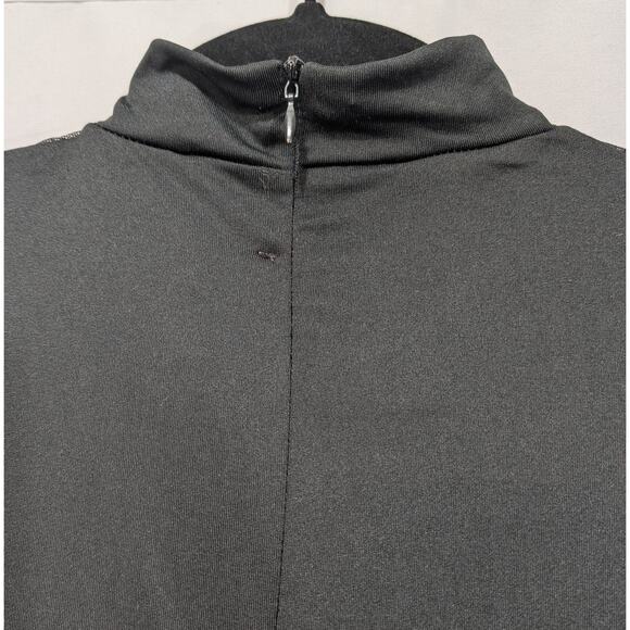 Kendall and Kylie Black Mock Neck Bodysuit Mesh Front Women Size S Stretch - Picture 5 of 7